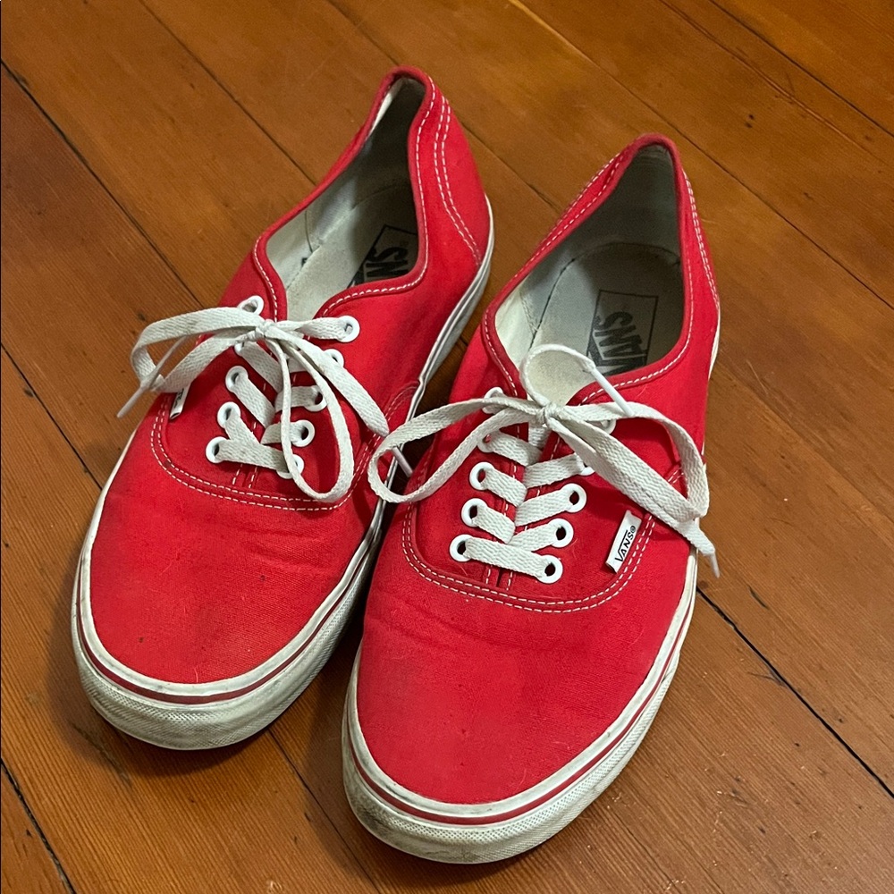 Vans Red Canvas Low-Top Sneakers